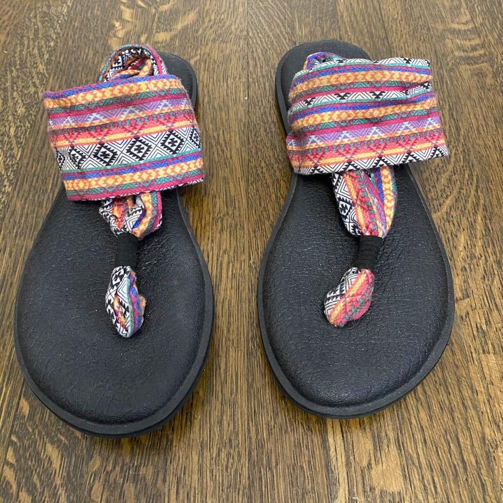SANUK Yoga Sling Flat Sandal - Multicolor- Tribal